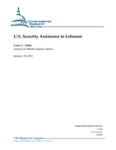 U.S. Security Assistance to Lebanon