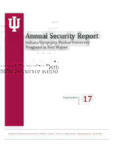 Annual Security Report Indiana University Purdue University Programs at Fort Wayne September