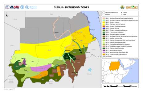 SUDAN - LIVELIHOOD ZONES ±  International Boundaries
