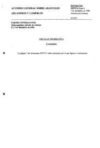 ACUERDO GENERAL SOBRE ARANCELES ADUANEROS Y COMERCIO RESTRICTED FIFTY/1/Corr.l 7 de diciembre de 1994