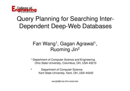 Query Planning for Searching Inter-Dependent Deep-Web Databases