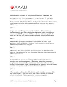 Inter-American Convention on International Commercial Arbitration, 1975