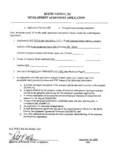 Development Agreement Application