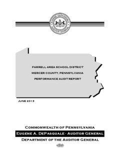 FARRELL AREA SCHOOL DISTRICT MERCER COUNTY, PENNSYLVANIA PERFORMANCE AUDIT REPORT