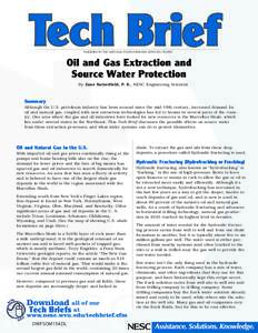 Chemistry / Chemical engineering / Petroleum production / Natural gas / Shale gas / Environmental engineering / Frack / Oil well / Safe Drinking Water Act / Hydraulic fracturing / Petroleum / Technology