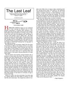 The Last Leaf Number 9 Published for AAPA and NAPA by Hugh Singleton at 6003 Melbourne Ave., Orlando, FLAn electronic journal