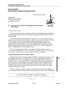 Sonoma-Marin Area Rail Transit 2. COMMENTS AND RESPONSES ON THE DRAFT SEIR Comment Set B7 Environmental Protection Information Center