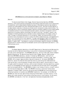 Microsoft Word - SPHERES Control of Attitude Control System using Reaction …