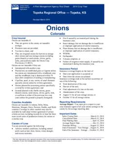 Topeka Regional Office CO Onions Fact Sheet