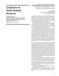 Qualitative & Multi-Method Research, SpringQualitative & Multi-Method Research Newsletter of the