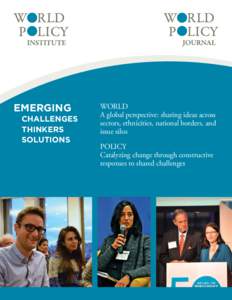 EMERGING CHALLENGES THINKERS SOLUTIONS  WORLD
