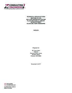 TECHNICAL SPECIFICATIONS SECTIONDRY PIPE SPRINKLER SYSTEM PLAISTOW PUBLIC LIBRARY 85 MAIN STREET PLAISTOW, NEW HAMPSHIRE