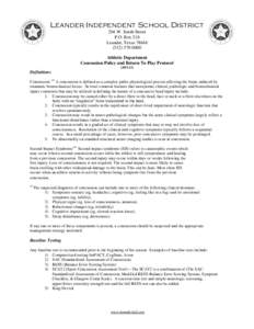 Leander Independent School District 204 W. South Street P.O. Box 218 Leander, Texas[removed]0000 Athletic Department