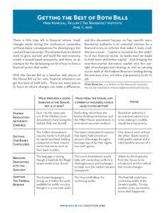 Getting the Best of Both Bills Mike Konczal, Fellow | The Roosevelt Institute June 11, 2010