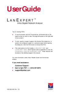 UserGuide LANEXPERT TM  Inline Gigabit Network Analyzer