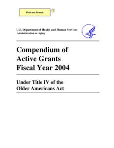 Find and Search  U.S. Department of Health and Human Services Administration on Aging  Compendium of