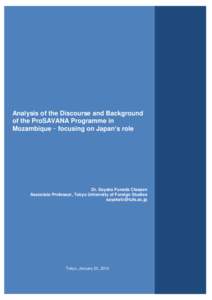 Analysis of the Discourse and Background of the ProSAVANA Programme in Mozambique – focusing on Japan’s role