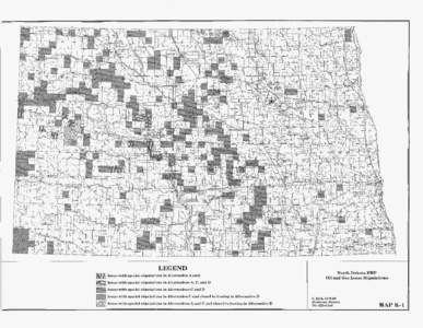 LEGEND   Areas with special stipulations in Alternative A only North Dakota RMP Oil and Gas Lease Stipulations