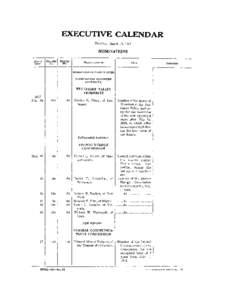 EXECUTIVE CALENDAR Tuesday, March 18, 1947 NOMINATIONS Date of report