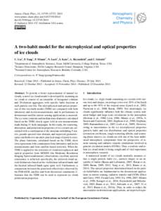 Atmos. Chem. Phys., 14, 13719–13737, 2014 www.atmos-chem-phys.net[removed]doi:[removed]acp[removed] © Author(s[removed]CC Attribution 3.0 License.  A two-habit model for the microphysical and optical propert