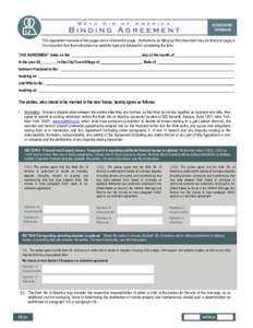 STANDARD VERSION This agreement consists of two pages and a notarization page. Instructions for filling out this document may be found on page 4. It is important that the instructions be carefully read and followed in co