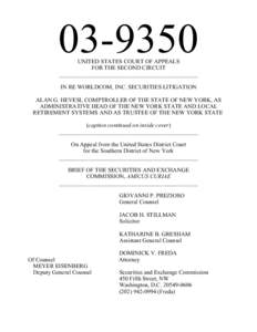 [removed]UNITED STATES COURT OF APPEALS FOR THE SECOND CIRCUIT _______________________________________________ IN RE WORLDCOM, INC. SECURITIES LITIGATION