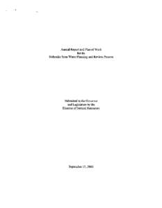 Annual Report and Plan of Work for the Nebraska State Water Planning and Review Process Submitted to the Governor and Legislature by the