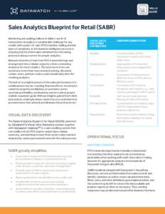 Sales Analytics Blueprint for Retail (SABR) Monitoring and auditing millions of dollars’ worth of transactions annually is a considerable challenge for any retailer with a point-of-sale (POS) machine. Adding another la