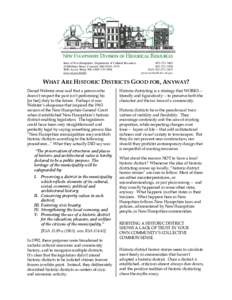 Historic districts in the United States / Humanities / Architecture / State Historic Preservation Office / New Hampshire / Historic overlay district / National Historic Preservation Act / National Register of Historic Places / Historic preservation / Cultural studies