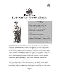 UNIT FOUR  UNIT FOUR EARLY WESTERN VIRGINIA SETTLERS The Everlasting by Louise McNeill