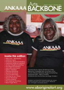 Volume 7: Issue 3 December[removed]Inside this edition > Welcome - Djambawa > ANKAAA News > Kimberley Regional Meeting