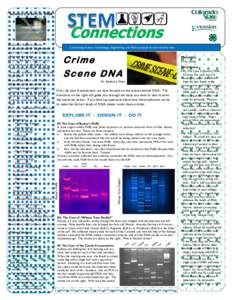 Science Careers in DNA  Connecting Science, Technology, Engineering, and Math concepts to our everyday lives. Crime Scene DNA