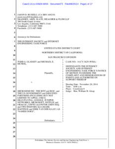 Case3:14-cv[removed]WHA Document73 Filed09[removed]Page1 of[removed]JASON D. RUSSELL (CA SBN[removed]removed] 2 SKADDEN, ARPS, SLATE, MEAGHER & FLOM LLP 300 South Grand Avenue