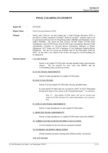 Section 4.3 Report Description FINAL CLEARING STATEMENT  Report ID