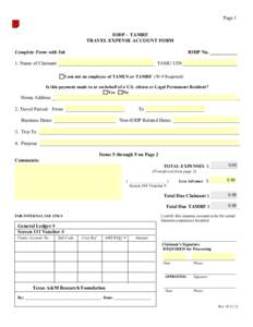 IODP/TAMU Expense Account