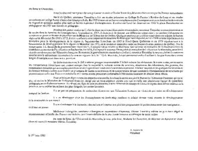 Madame Ie Chancelier, II me fait enormement plasir de vous presenter monsieur Olivier Tremblay, educateur bien connu par les Franco-manitobains. Natif du Quebec, monsieur Tremblay a fait ses etudes primaires au College S