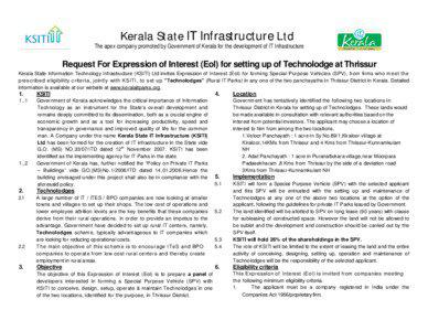 Kerala State IT Infrastructure Ltd  The apex company promoted by Government of Kerala for the development of IT Infrastructure