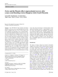 Mar Biol DOIs00227Original Paper  Porites and the Phoenix effect: unprecedented recovery after 