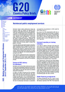 G20  Country Policy Briefs GERMANY Argentina