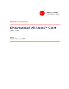 Product Documentation  Embarcadero® All-Access™ Client User Guide  Version 1.5
