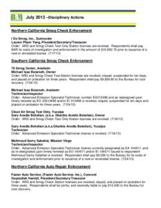 AAMCO Transmissions / Inspector / Air pollution / Law / Government / Public administration / Air pollution in California / California Smog Check / SMOG