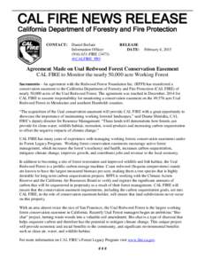 Conservation easement / Conservation in the United States / Energy law / Forest Legacy Program / Easement / California Department of Forestry and Fire Protection / Law / Forest / Firefighting / Real property law / Systems ecology / Ecosystems