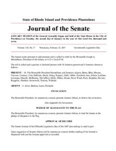 Lenihan / Rhode Island Senate / United States Senate / Joseph A. Montalbano / Government
