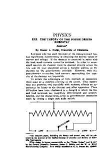 The Theory of the Dodge Design Rheostat