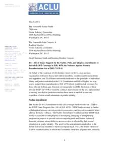 Microsoft Word - ACLU Letter of Support for the LGBT Inclusion Amendments to H.R. 4970, VAWA Reauthorization Act of 2012