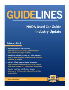 NADA Used Car Guide Industry Update February 2014   Used Vehicle Prices Flat in January