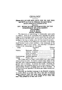 Notes on the Paleontology of the Comanchean of Love County, Oklahoma