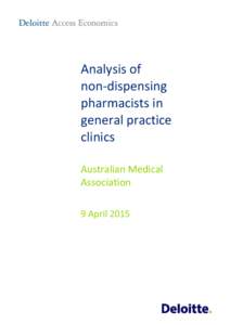 Analysis of non-dispensing pharmacists in general practice clinics Australian Medical