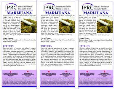 IPRC  Indiana Prevention Resource Center  MARIJUANA