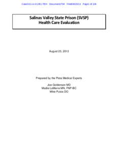 Case3:01-cv[removed]TEH Document2704 Filed08[removed]Page1 of 106  Salinas Valley State Prison (SVSP)  Health Care Evaluation    